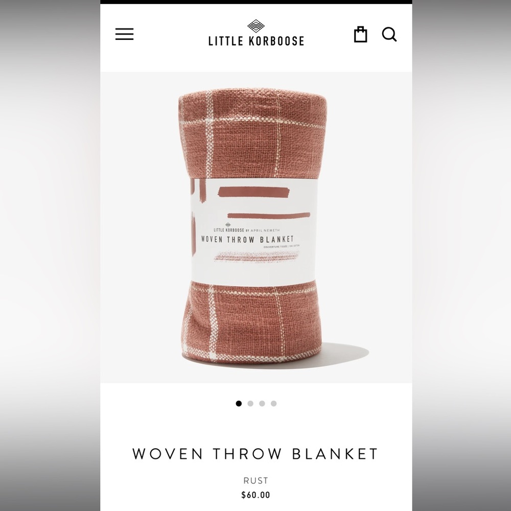 NWT Little Korboose Woven Throw Blanket